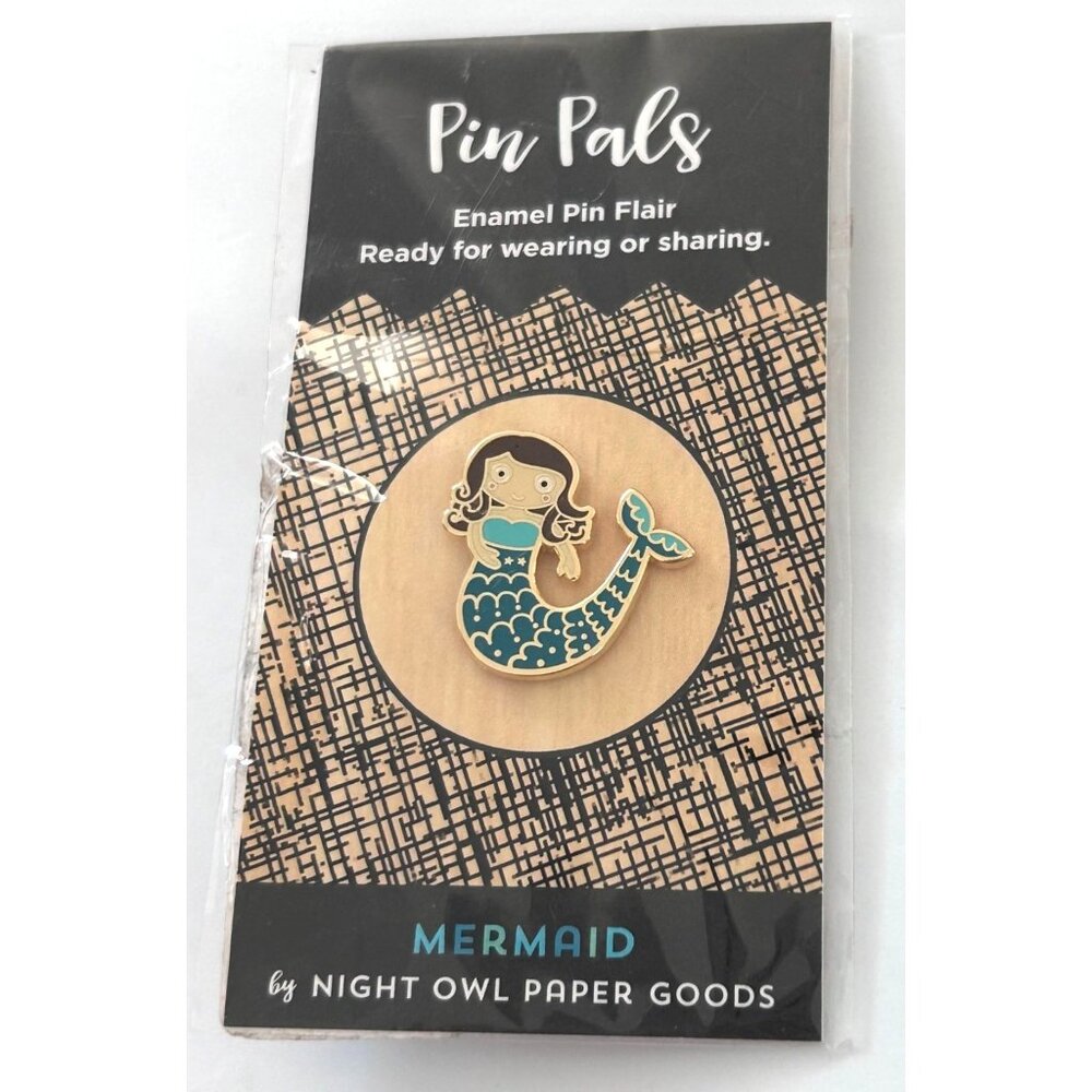 Mermaid Enamel Pin By Night Owl Paper Goods Pinback Badge